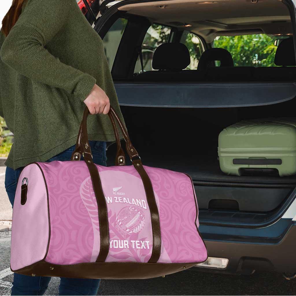 Custom New Zealand Silver Fern Rugby 2025 Travel Bag All Black Aotearoa Maori Pink - Aussie Hoodie