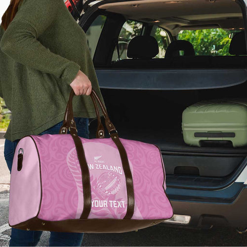 Custom New Zealand Silver Fern Rugby 2025 Travel Bag All Black Aotearoa Maori Pink - Aussie Hoodie