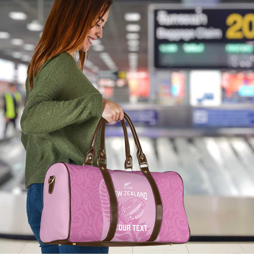 Custom New Zealand Silver Fern Rugby 2025 Travel Bag All Black Aotearoa Maori Pink - Aussie Hoodie