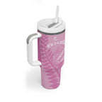 Custom New Zealand Silver Fern Rugby 2025 Tumbler With Handle All Black Aotearoa Maori Pink
