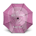 Custom New Zealand Silver Fern Rugby 2025 Umbrella All Black Aotearoa Maori Pink - Aussie Hoodie