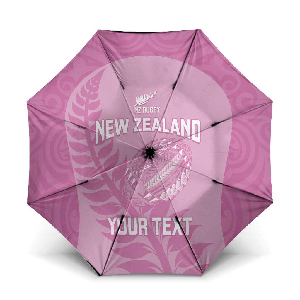 Custom New Zealand Silver Fern Rugby 2025 Umbrella All Black Aotearoa Maori Pink - Aussie Hoodie