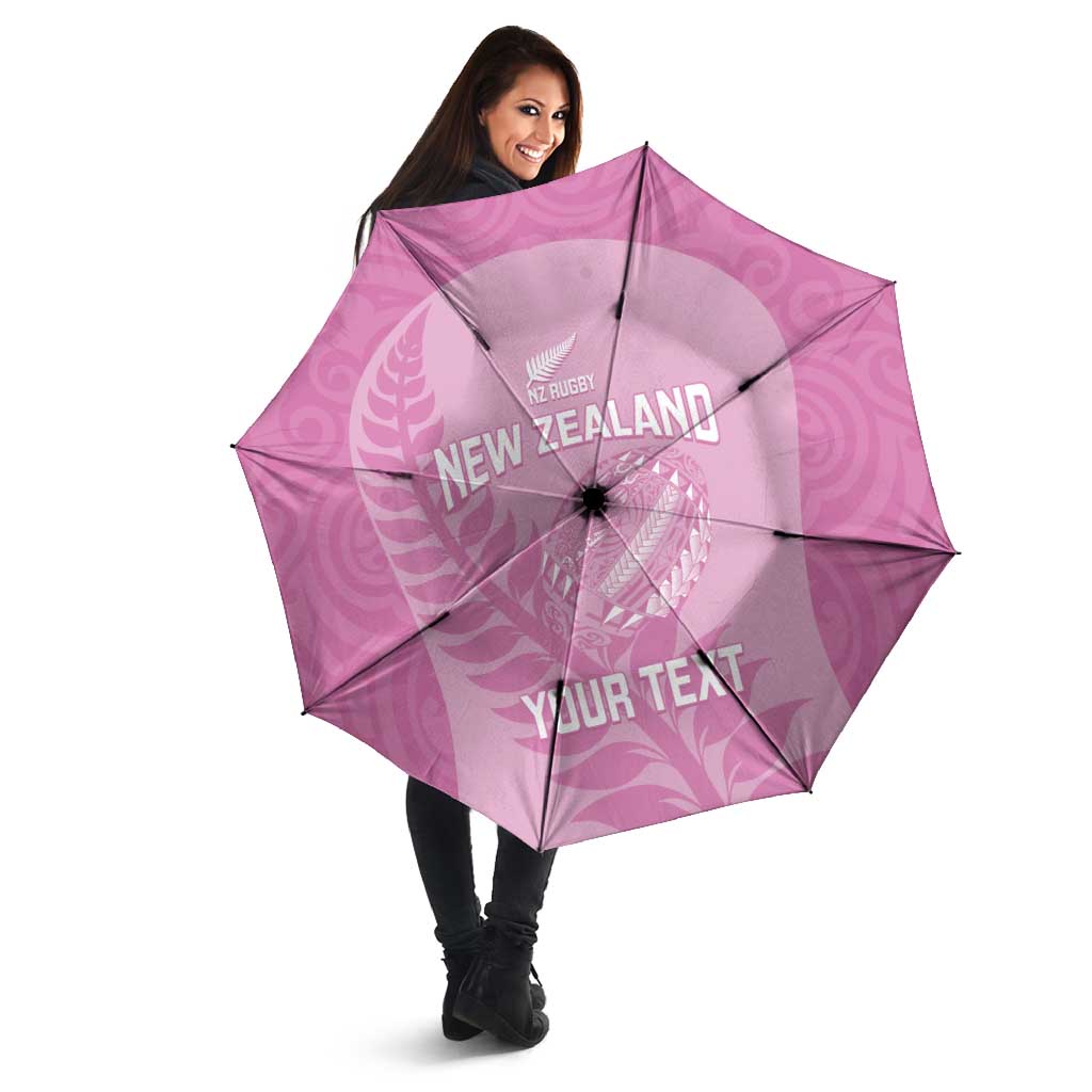 Custom New Zealand Silver Fern Rugby 2025 Umbrella All Black Aotearoa Maori Pink - Aussie Hoodie