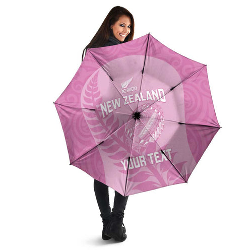 Custom New Zealand Silver Fern Rugby 2025 Umbrella All Black Aotearoa Maori Pink - Aussie Hoodie