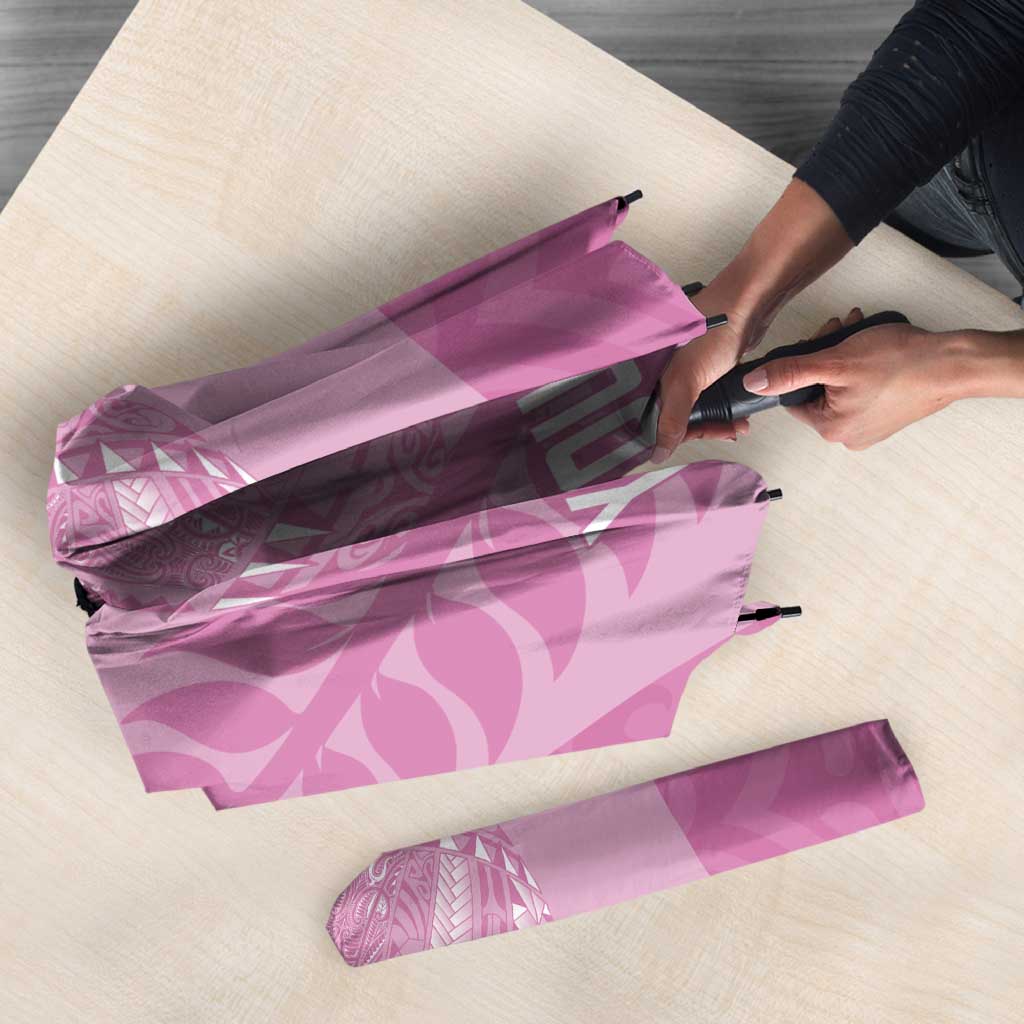 Custom New Zealand Silver Fern Rugby 2025 Umbrella All Black Aotearoa Maori Pink - Aussie Hoodie