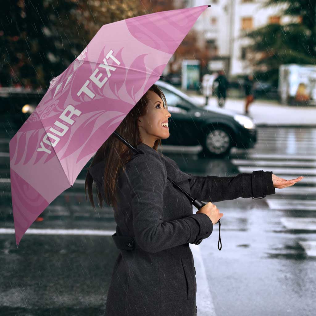 Custom New Zealand Silver Fern Rugby 2025 Umbrella All Black Aotearoa Maori Pink - Aussie Hoodie