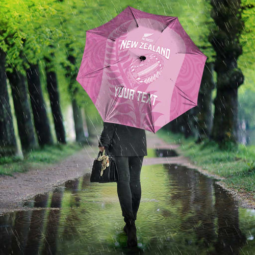 Custom New Zealand Silver Fern Rugby 2025 Umbrella All Black Aotearoa Maori Pink - Aussie Hoodie