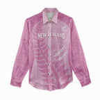 Custom New Zealand Silver Fern Rugby 2025 Women Casual Shirt All Black Aotearoa Maori Pink