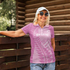 Custom New Zealand Silver Fern Rugby 2025 Women Polo Shirt All Black Aotearoa Maori Pink