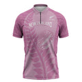 Custom New Zealand Silver Fern Rugby 2025 Zipper Polo Shirt All Black Aotearoa Maori Pink - Aussie Hoodie