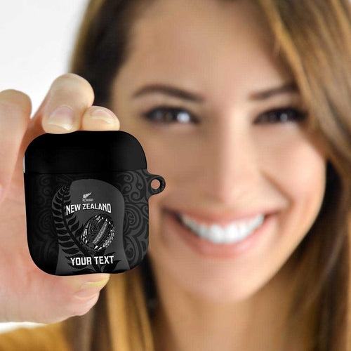 Custom New Zealand Silver Fern Rugby 2025 AirPods Case Go Champions Aotearoa Maori Black - Aussie Hoodie