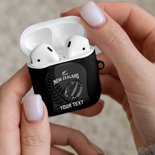 Custom New Zealand Silver Fern Rugby 2025 AirPods Case Go Champions Aotearoa Maori Black - Aussie Hoodie
