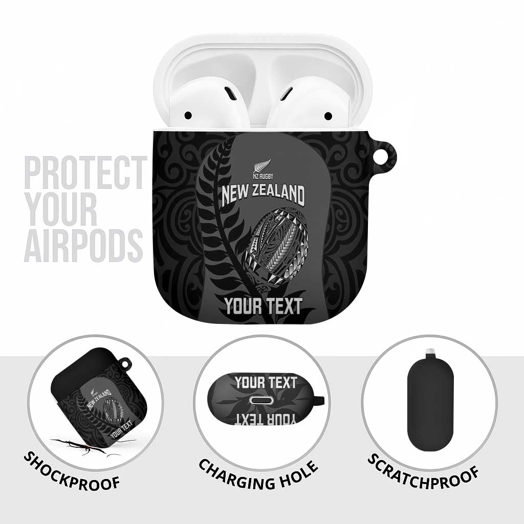 Custom New Zealand Silver Fern Rugby 2025 AirPods Case Go Champions Aotearoa Maori Black - Aussie Hoodie