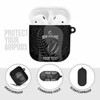 Custom New Zealand Silver Fern Rugby 2025 AirPods Case Go Champions Aotearoa Maori Black - Aussie Hoodie