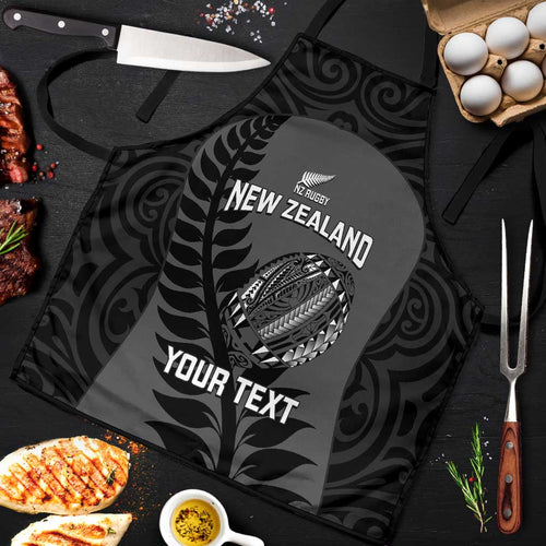 Custom New Zealand Silver Fern Rugby 2025 Apron Go Champions Aotearoa Maori Black - Aussie Hoodie