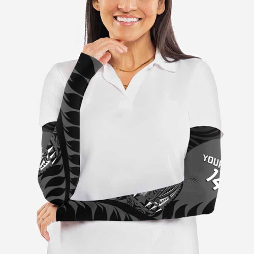 Custom New Zealand Silver Fern Rugby 2025 Arm Sleeves Go Champions Aotearoa Maori Black - Aussie Hoodie