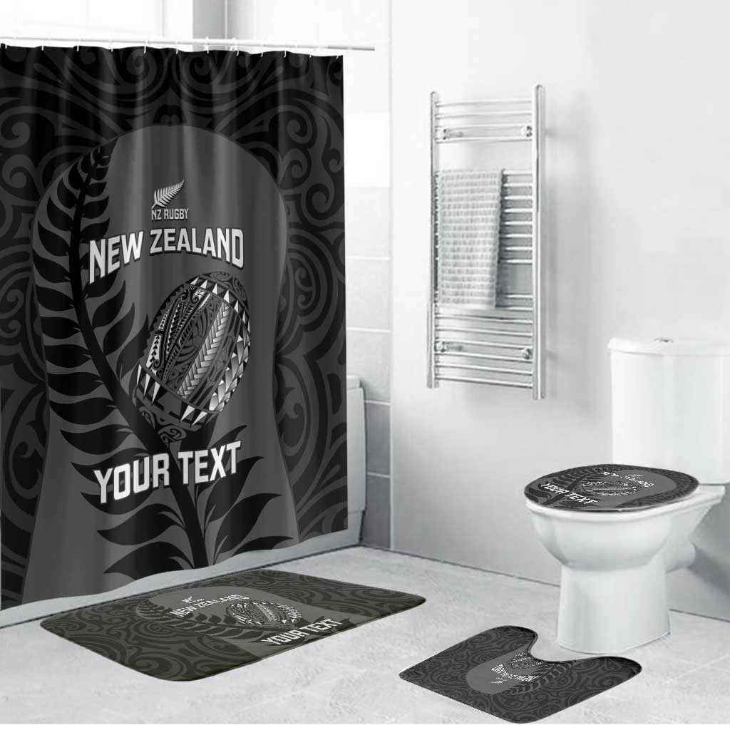 Custom New Zealand Silver Fern Rugby 2025 Bathroom Set Go Champions Aotearoa Maori Black - Aussie Hoodie