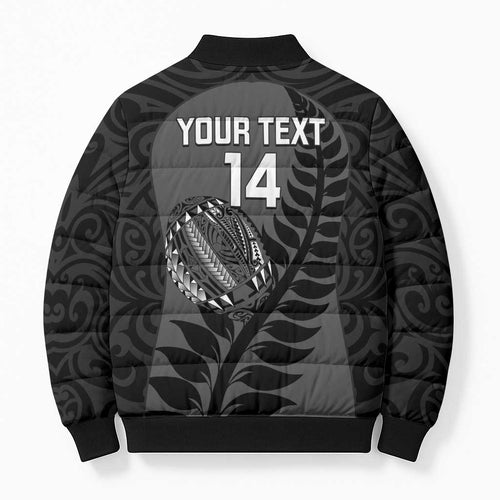 Custom New Zealand Silver Fern Rugby 2025 Bomber Puffer Jacket Go Champions Aotearoa Maori Black - Aussie Hoodie