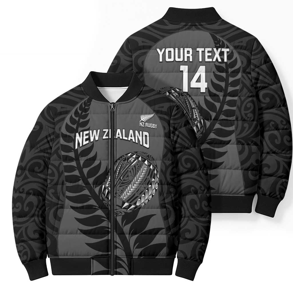 Custom New Zealand Silver Fern Rugby 2025 Bomber Puffer Jacket Go Champions Aotearoa Maori Black - Aussie Hoodie