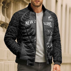 Custom New Zealand Silver Fern Rugby 2025 Bomber Puffer Jacket Go Champions Aotearoa Maori Black - Aussie Hoodie