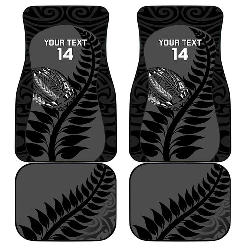Custom New Zealand Silver Fern Rugby 2025 Car Mats Go Champions Aotearoa Maori Black