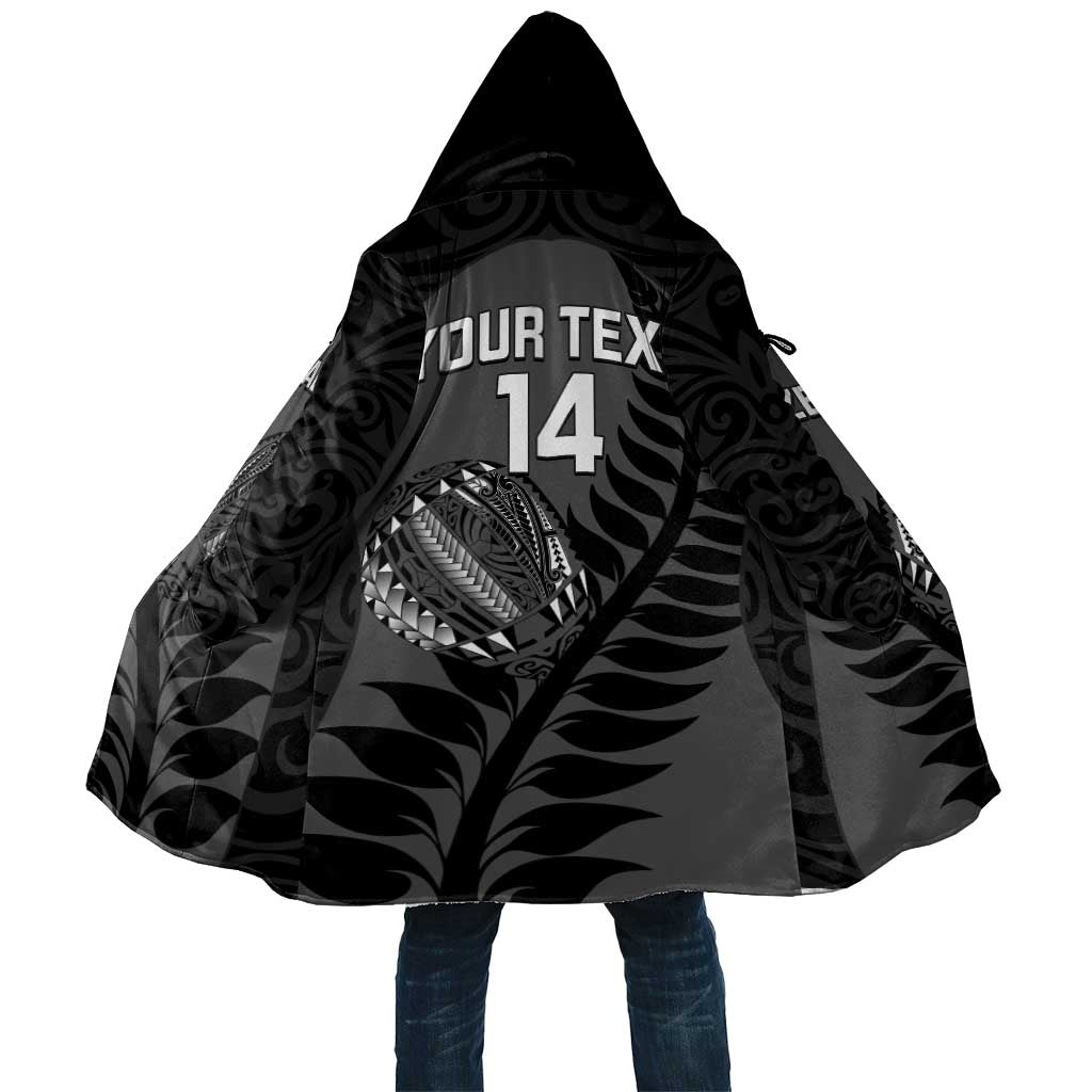 Custom New Zealand Silver Fern Rugby 2025 Cloak Go Champions Aotearoa Maori Black - Aussie Hoodie