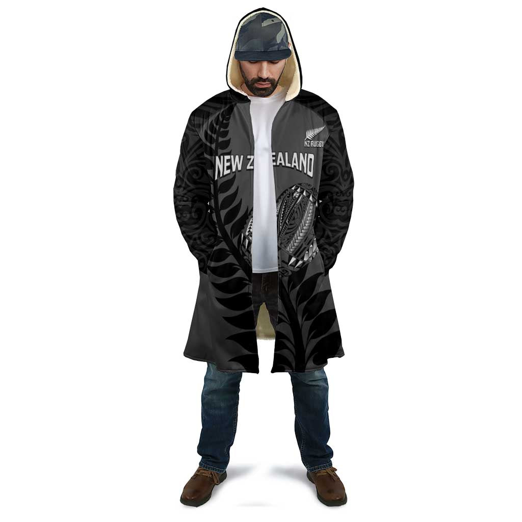 Custom New Zealand Silver Fern Rugby 2025 Cloak Go Champions Aotearoa Maori Black - Aussie Hoodie