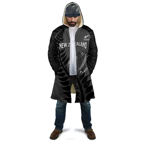 Custom New Zealand Silver Fern Rugby 2025 Cloak Go Champions Aotearoa Maori Black - Aussie Hoodie