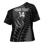 Custom New Zealand Silver Fern Rugby 2025 Cross Shoulder Shirt Go Champions Aotearoa Maori Black - Aussie Hoodie