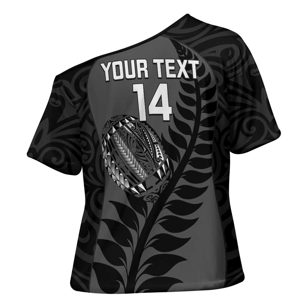 Custom New Zealand Silver Fern Rugby 2025 Cross Shoulder Shirt Go Champions Aotearoa Maori Black - Aussie Hoodie