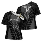 Custom New Zealand Silver Fern Rugby 2025 Cross Shoulder Shirt Go Champions Aotearoa Maori Black - Aussie Hoodie