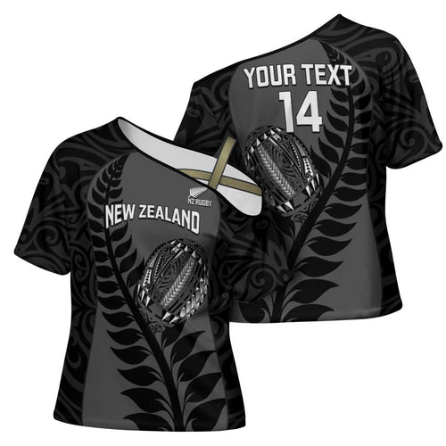 Custom New Zealand Silver Fern Rugby 2025 Cross Shoulder Shirt Go Champions Aotearoa Maori Black - Aussie Hoodie