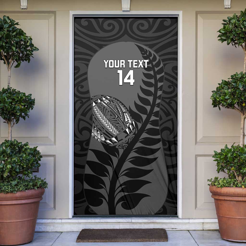 Custom New Zealand Silver Fern Rugby 2025 Door Cover Go Champions Aotearoa Maori Black - Aussie Hoodie