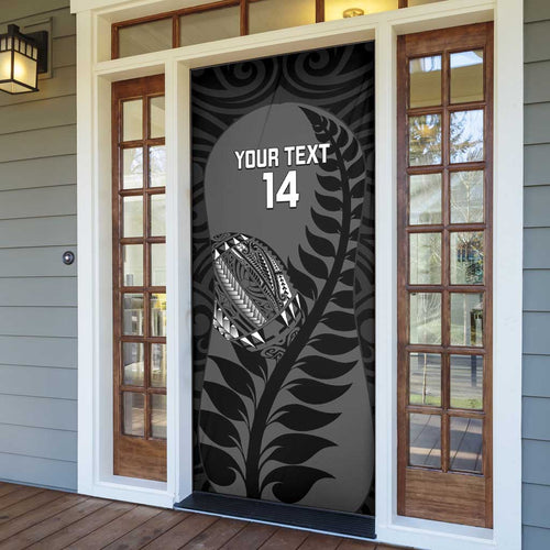 Custom New Zealand Silver Fern Rugby 2025 Door Cover Go Champions Aotearoa Maori Black - Aussie Hoodie