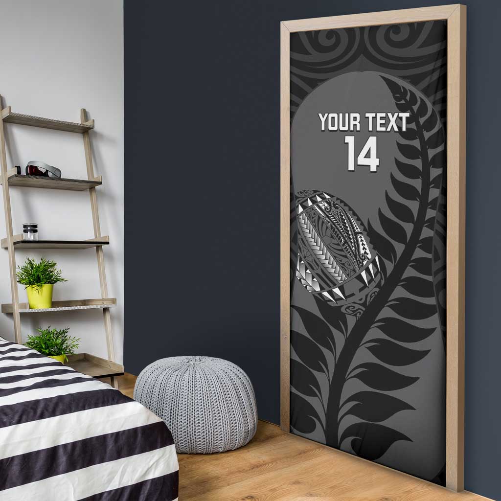 Custom New Zealand Silver Fern Rugby 2025 Door Cover Go Champions Aotearoa Maori Black - Aussie Hoodie