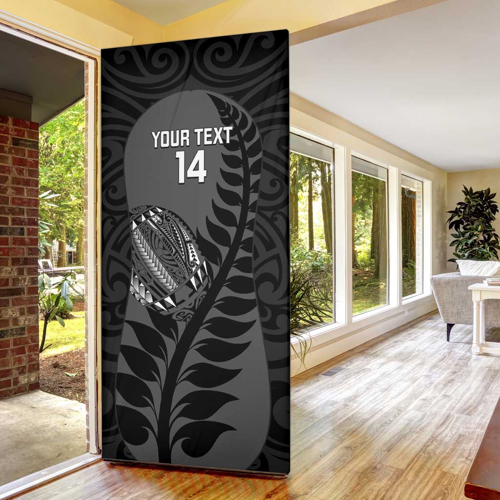 Custom New Zealand Silver Fern Rugby 2025 Door Cover Go Champions Aotearoa Maori Black - Aussie Hoodie