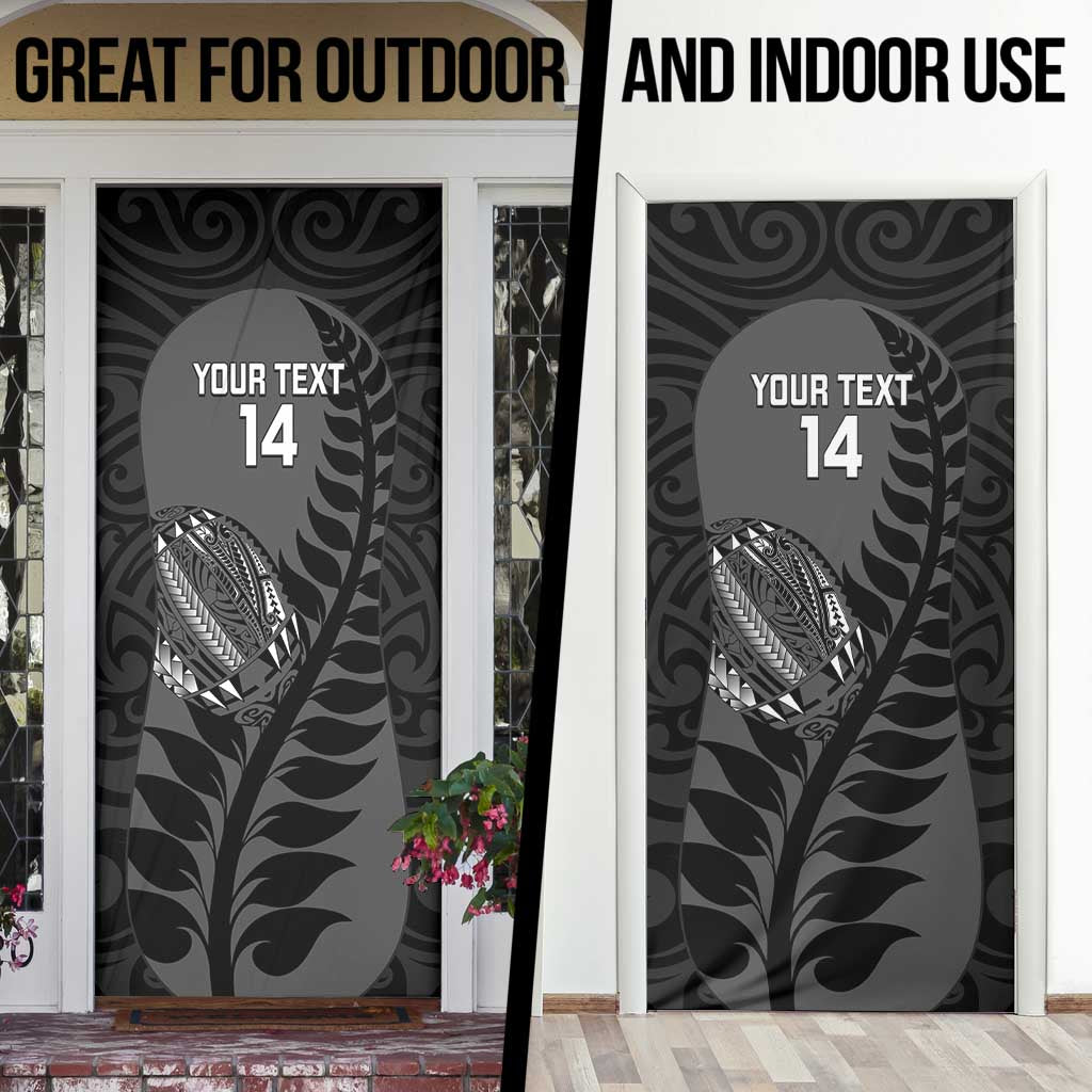 Custom New Zealand Silver Fern Rugby 2025 Door Cover Go Champions Aotearoa Maori Black - Aussie Hoodie