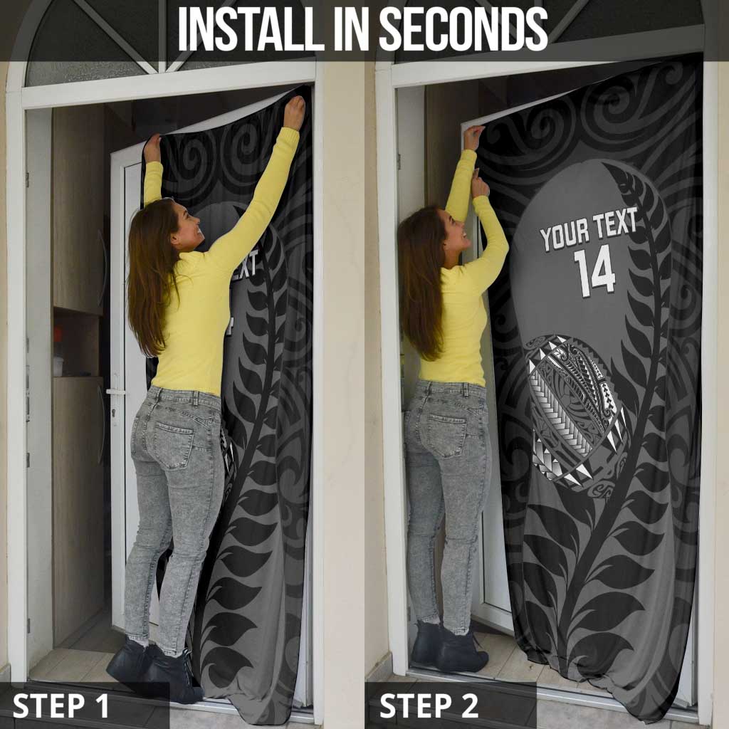 Custom New Zealand Silver Fern Rugby 2025 Door Cover Go Champions Aotearoa Maori Black - Aussie Hoodie