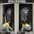 Custom New Zealand Silver Fern Rugby 2025 Door Cover Go Champions Aotearoa Maori Black - Aussie Hoodie