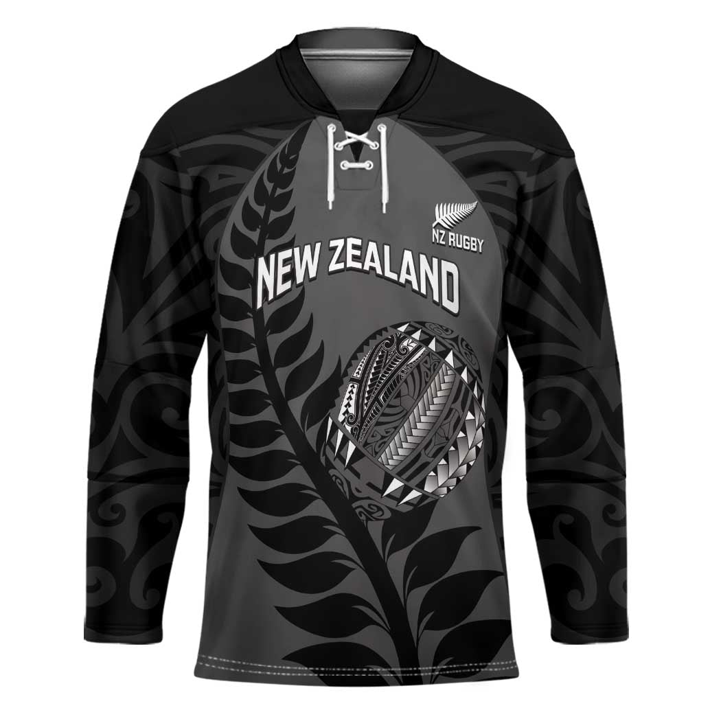 Custom New Zealand Silver Fern Rugby 2025 Hockey Jersey Go Champions Aotearoa Maori Black - Aussie Hoodie