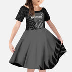 Custom New Zealand Silver Fern Rugby 2025 Kid Short Sleeve Dress Go Champions Aotearoa Maori Black