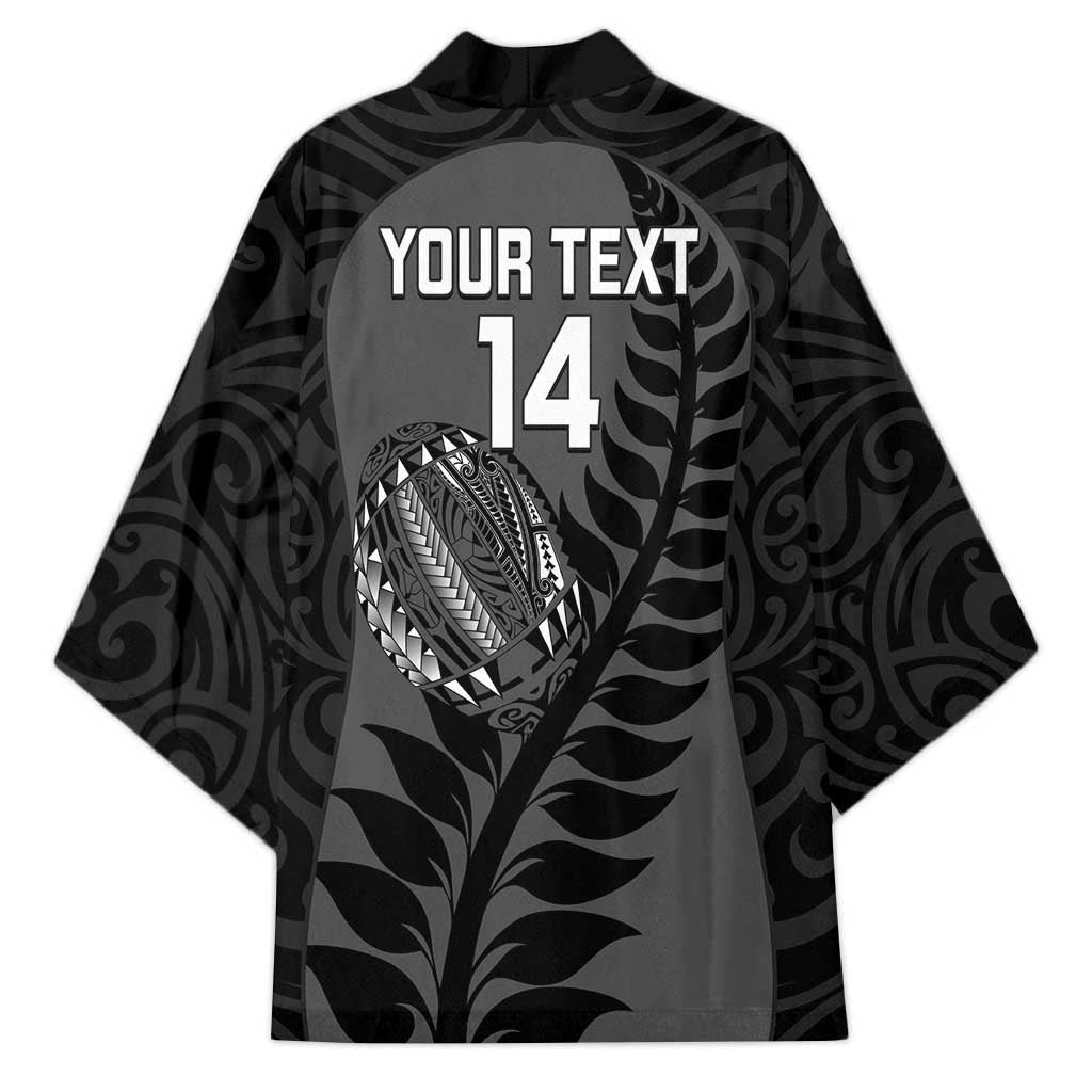 Custom New Zealand Silver Fern Rugby 2025 Kimono Go Champions Aotearoa Maori Black - Aussie Hoodie