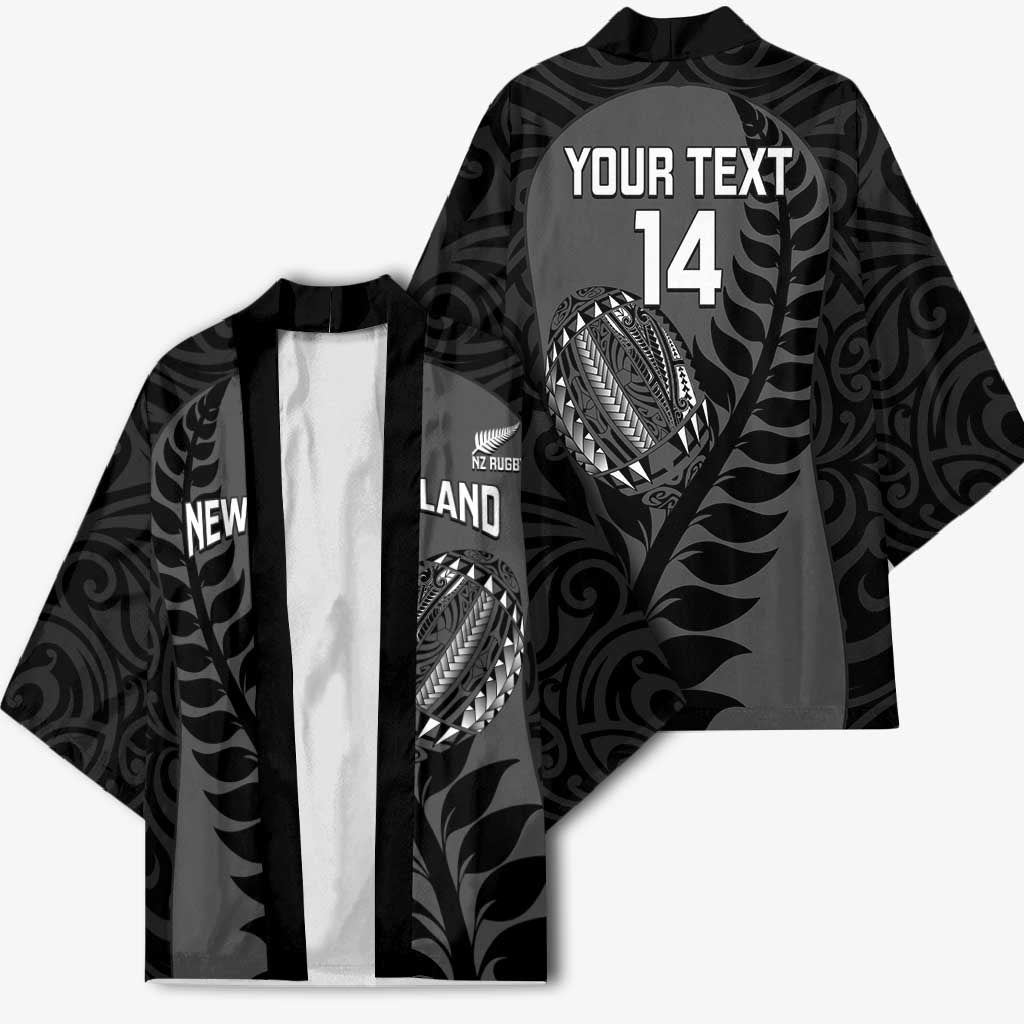 Custom New Zealand Silver Fern Rugby 2025 Kimono Go Champions Aotearoa Maori Black - Aussie Hoodie