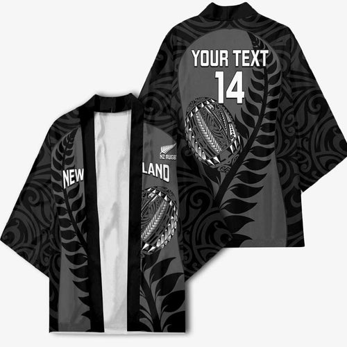 Custom New Zealand Silver Fern Rugby 2025 Kimono Go Champions Aotearoa Maori Black - Aussie Hoodie
