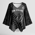Custom New Zealand Silver Fern Rugby 2025 Kimono Sleeve Blouse Go Champions Aotearoa Maori Black - Aussie Hoodie