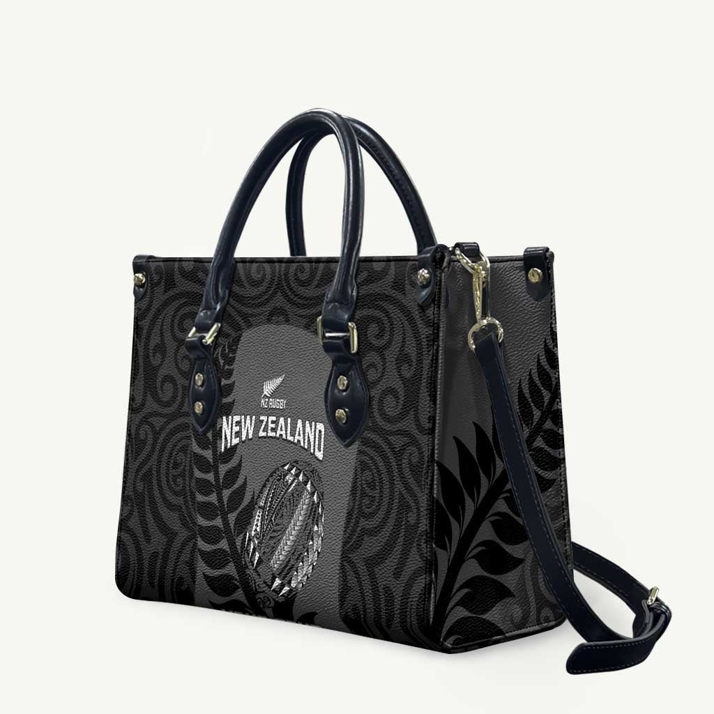 Custom New Zealand Silver Fern Rugby 2025 Leather Bag Go Champions Aotearoa Maori Black - Aussie Hoodie