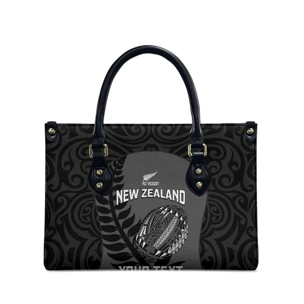 Custom New Zealand Silver Fern Rugby 2025 Leather Bag Go Champions Aotearoa Maori Black - Aussie Hoodie