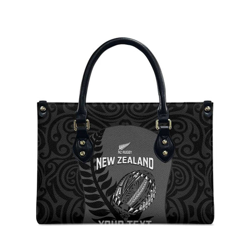 Custom New Zealand Silver Fern Rugby 2025 Leather Bag Go Champions Aotearoa Maori Black - Aussie Hoodie