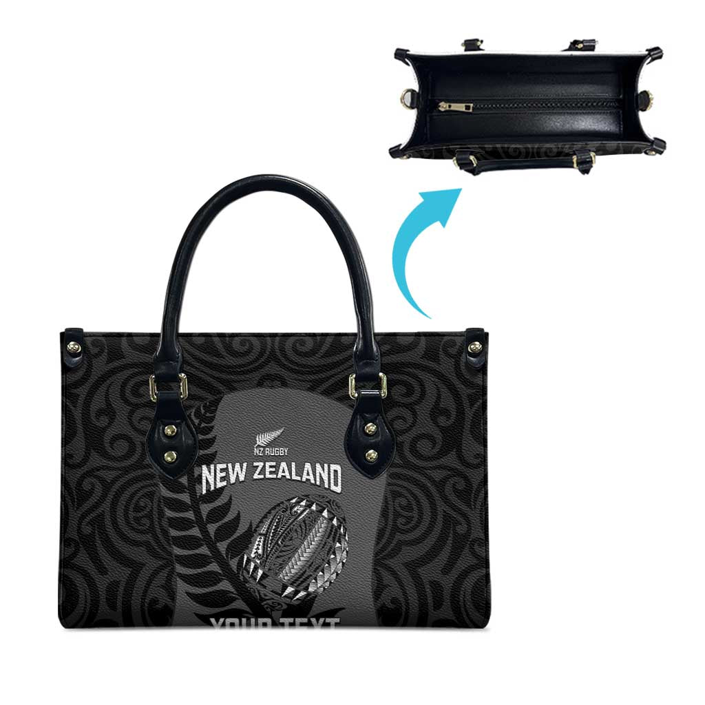 Custom New Zealand Silver Fern Rugby 2025 Leather Bag Go Champions Aotearoa Maori Black - Aussie Hoodie