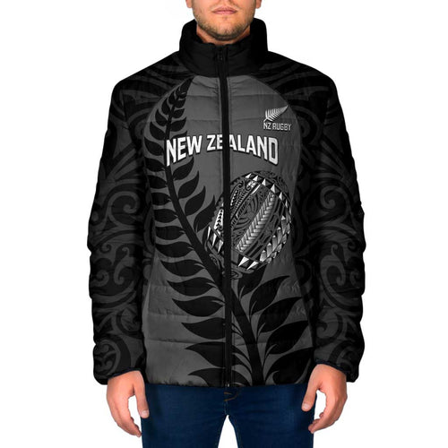 Custom New Zealand Silver Fern Rugby 2025 Padded Jacket Go Champions Aotearoa Maori Black - Aussie Hoodie